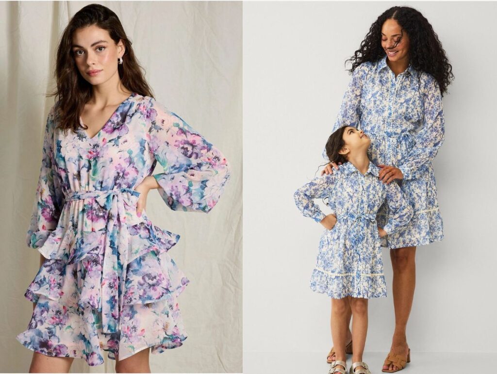 sommerkjole, blomsterkjole, blomstermønster. blomster, kjole, mommy & me, kids match. mor og datter. sommerklær